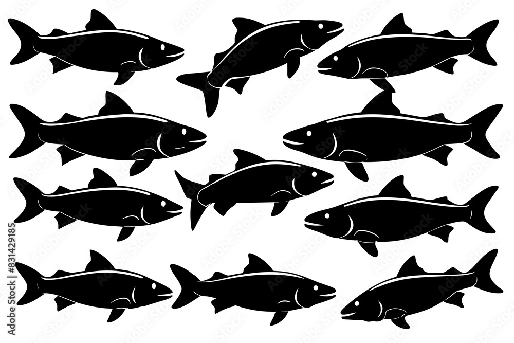 fish silhouette vector illustration fish silhouette vector illustration