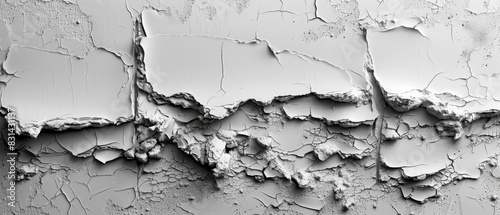 Art of laying cracked white and gray surfaces. photo