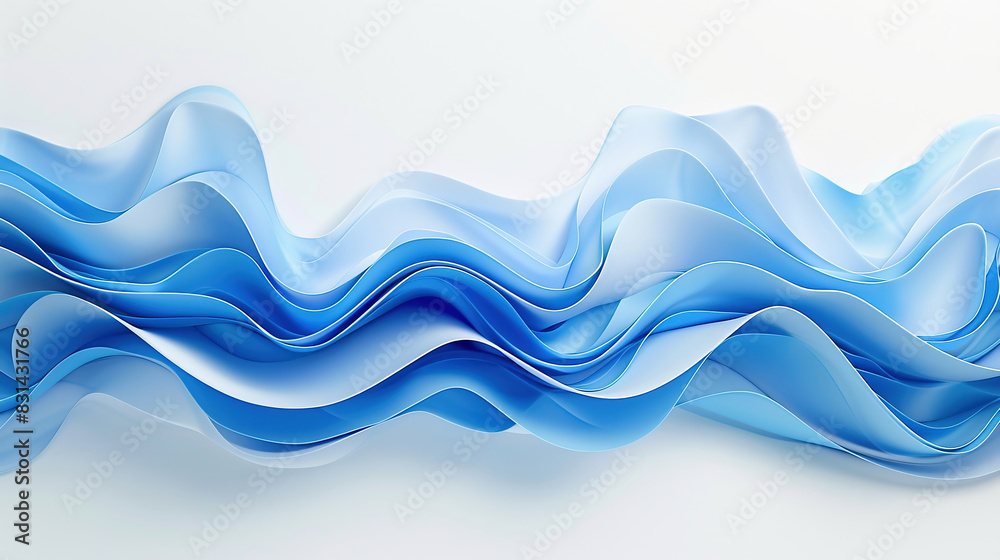 Fototapeta premium Smooth flowing abstract blue waves background