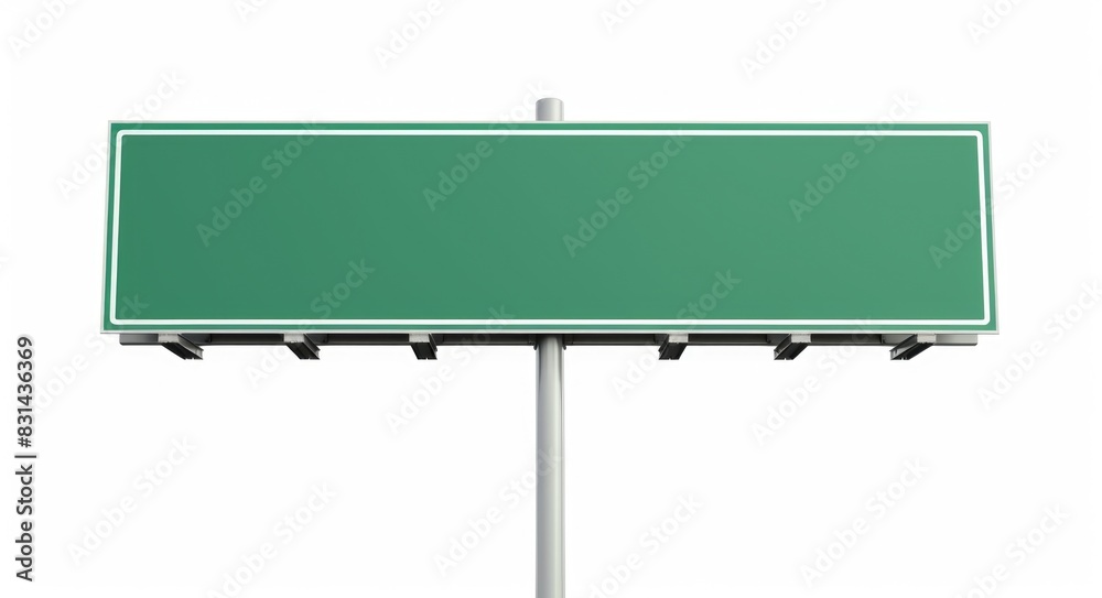 Highway Traffic Sign. Blank Expressway Exit Sign Isolated on White Background Highway Traffic Sign. Blank Expressway Exit Sign Isolated on White Background