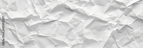 Paper crumpled texture. Clean empty white wrinkled paper background photo