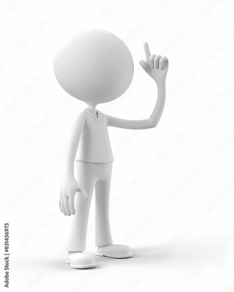 Stick Figure 3D. Abstract Three-Dimensional Human Salute on Blank Business Background Stick Figure 3D. Abstract Three-Dimensional Human Salute on Blank Business Background