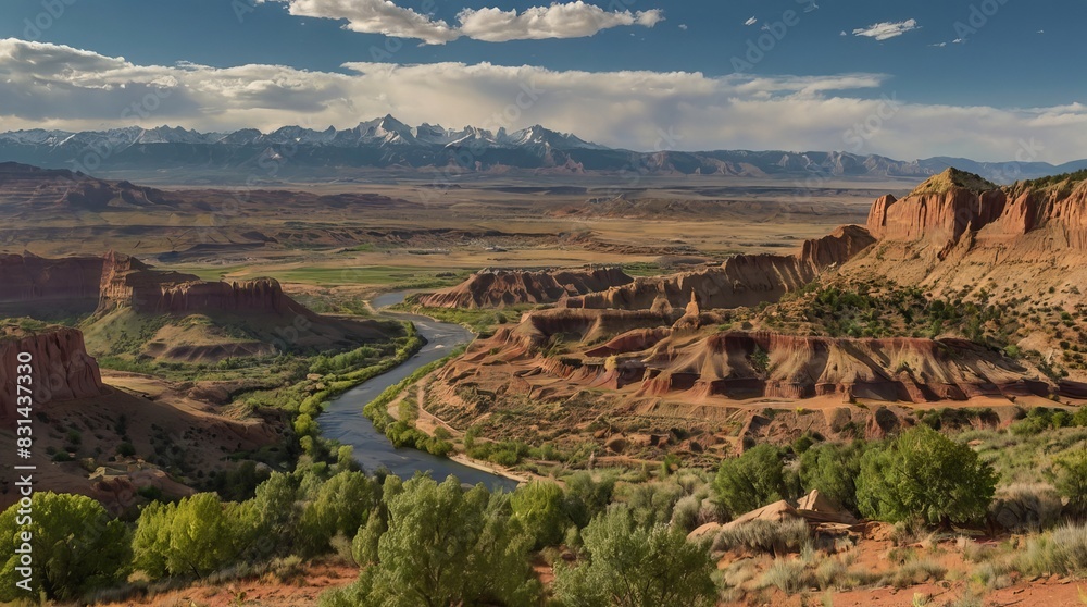 Fototapeta premium The story of Utah is an age-old tale of perseverance and cultural diversity. The state's name pays homage to the ancient Ute tribe, the mountain people. This land is rich in history.