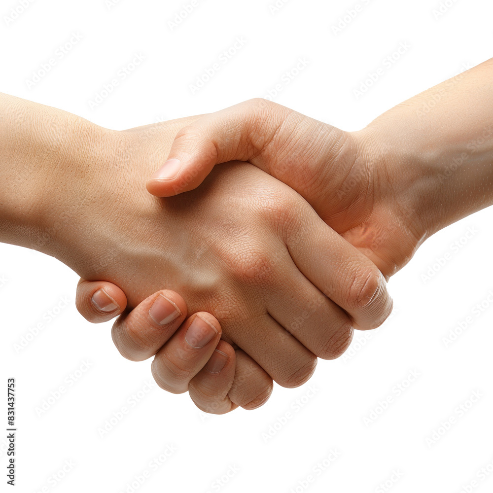 Hand Gesture: Firm Handshake on Transparent Background Hand Gesture: Firm Handshake on Transparent Background