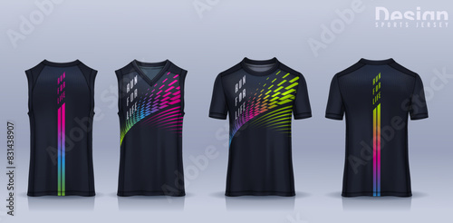 t-shirt sport design template, Soccer jersey mockup for football club, Running singlet,basketball Tank top.	