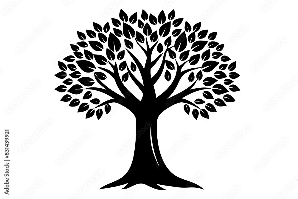 green tree silhouette vector illustration green tree silhouette vector illustration