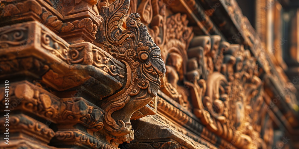 Fototapeta premium Banteay Srei close-up Taking a close-up view of B_001