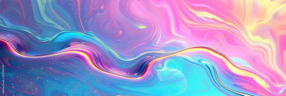 Distorted Background. Abstract 60s and 70s Acid Art with Neon Leaks and Wavy Patterns