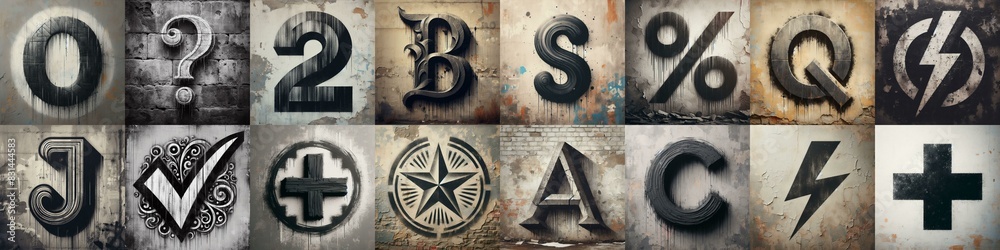 Fototapeta premium Graffiti style mono color Lettering Typeface. AI generated illustration