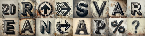 Graffiti style mono color Lettering Typeface. AI generated illustration