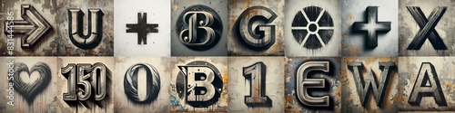 Graffiti style mono color Lettering Typeface. AI generated illustration