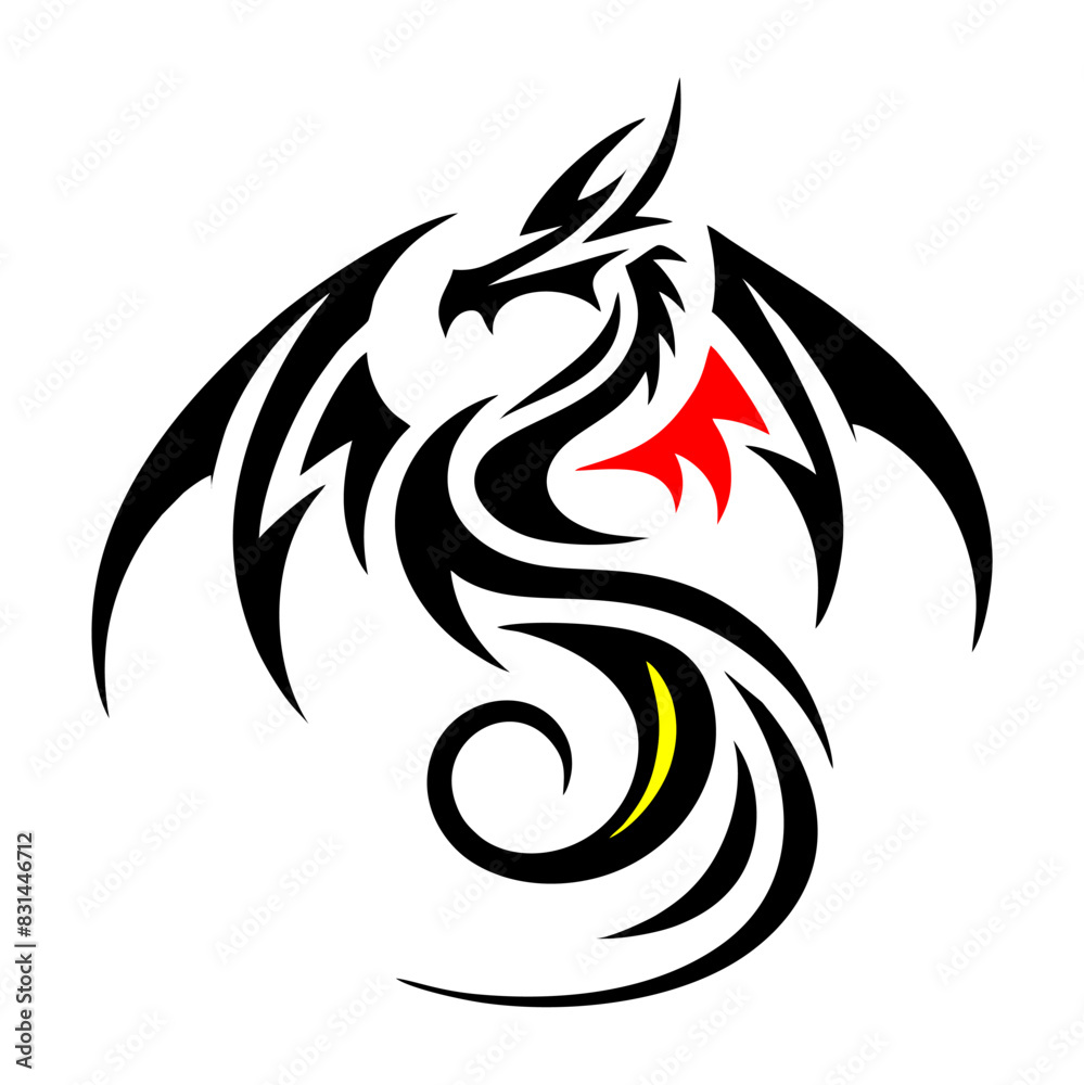 Naklejka premium Black Dragon Indonesian Mythology