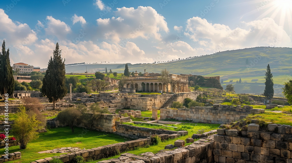 Fototapeta premium Beit Shean in daylight The town of Beit Shean in I_010