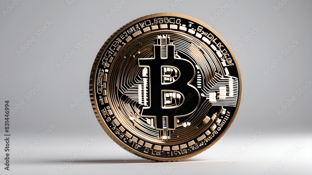 Obraz premium A Bronze Bitcoin isolated on a clean white background