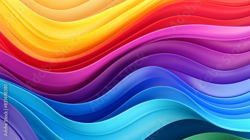 Fluid Spectrum: Abstract LGBTQ Pride Flag with Gradient Paper Layers, Digital Art