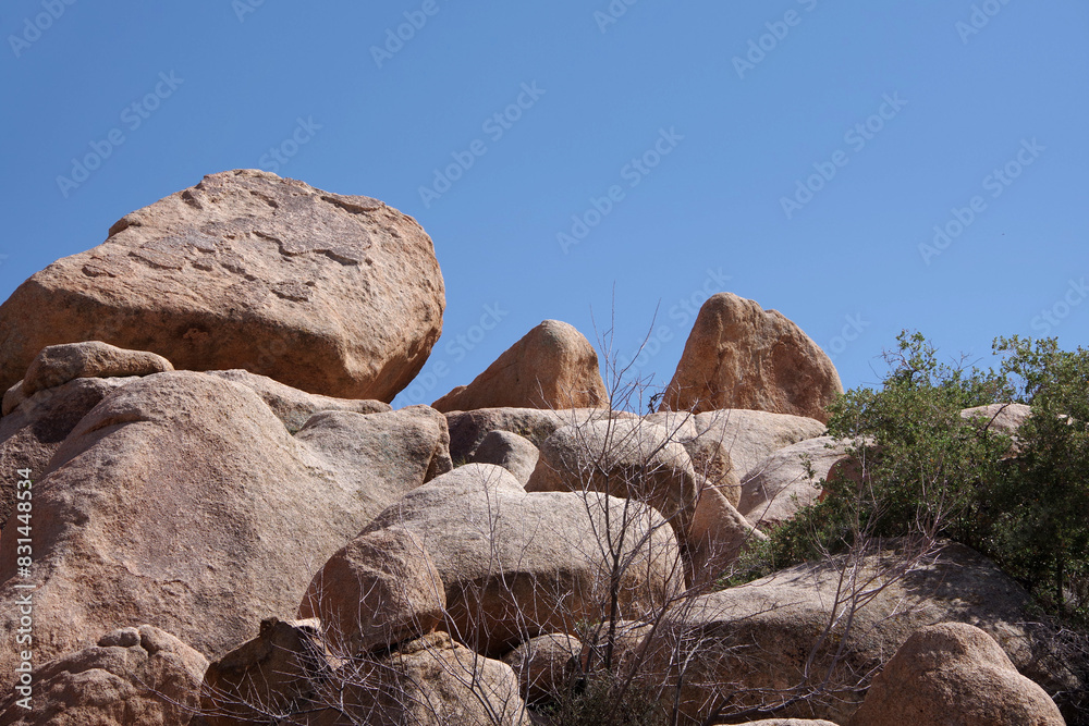 Desert mountain boulders landscape in the Joshua Tree National Park