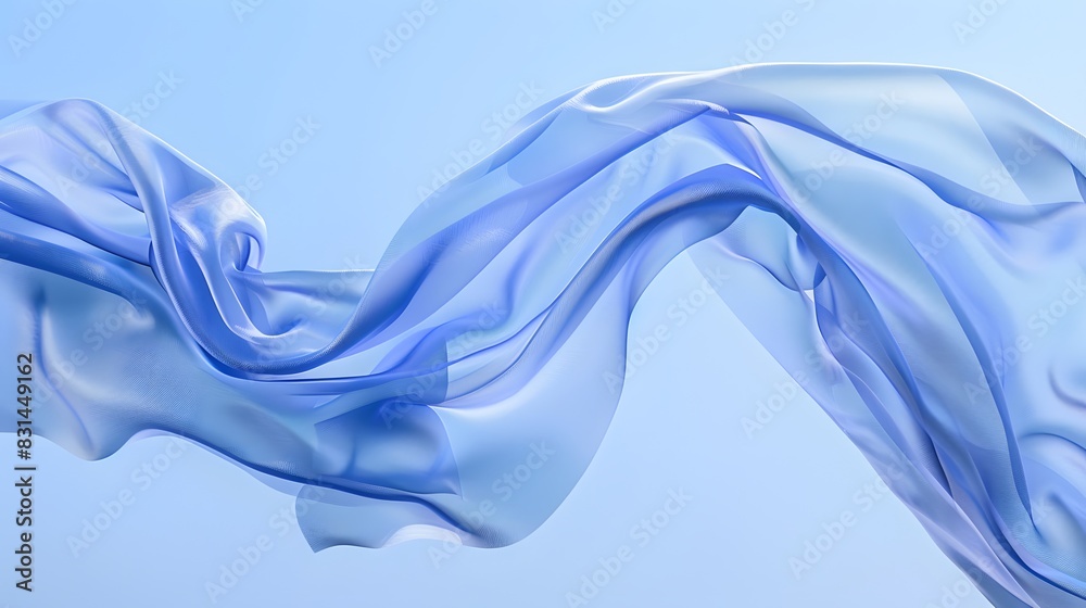 twists blue silk on an isolated blue background twists blue silk on an isolated blue background