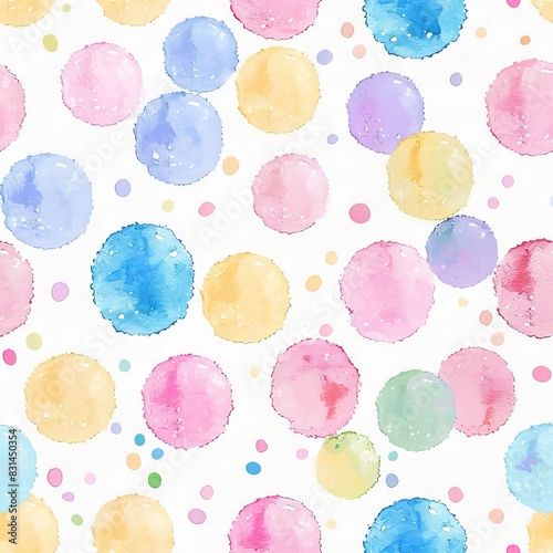 Whimsical Watercolor Pattern for Fashion or Home Decor Generative AI