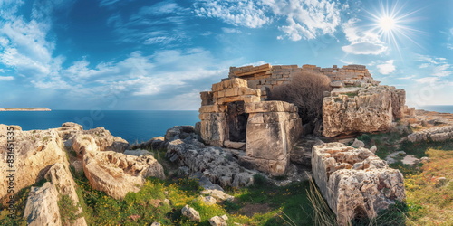 The panorama of Mnajdra and Hajar Qim in Malta off_001 photo