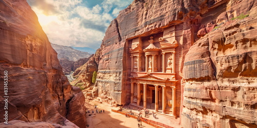 The panorama of Petra Jordan presents an amazing v_006