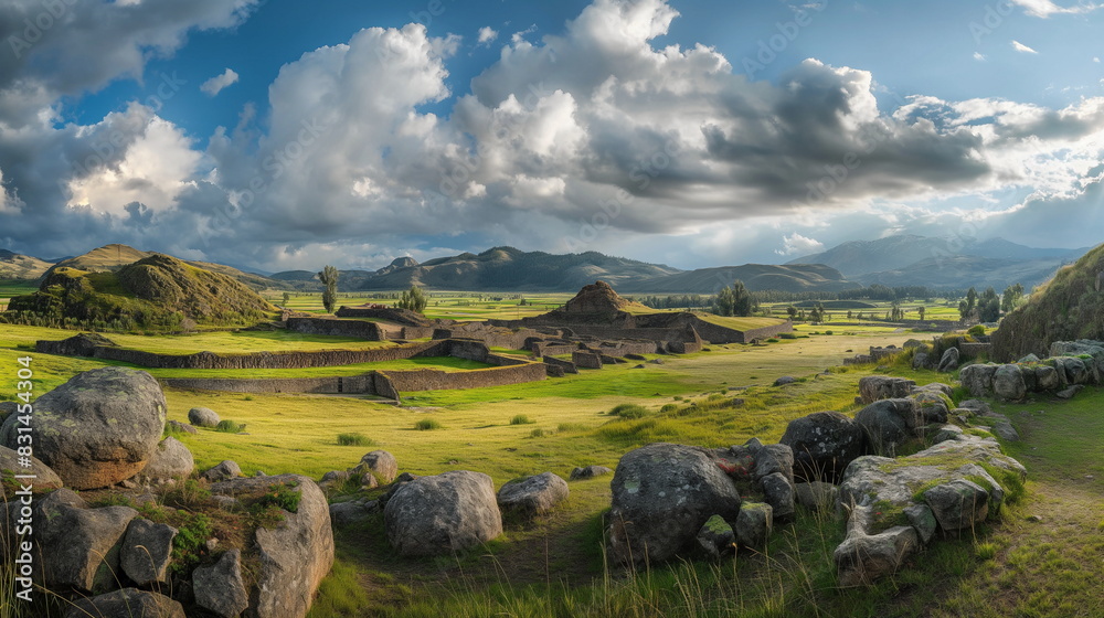 The panorama of Sacsayhuaman Peru presents a majes_007