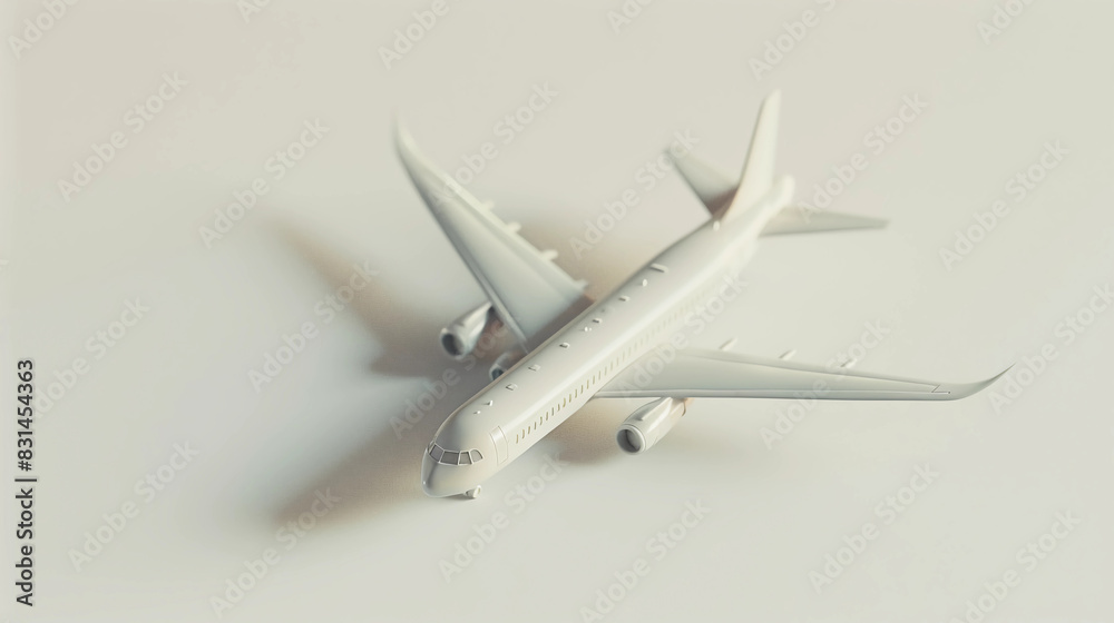 White Airplane on a white background White Airplane on a white background