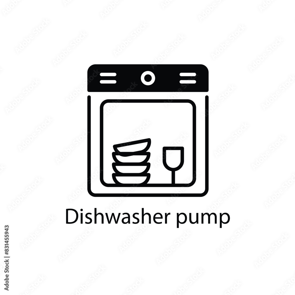 Dishwasher pump vector icon Dishwasher pump vector icon