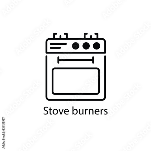 Stove burners vector icon.