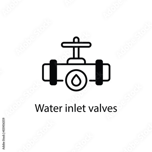 Water inlet valves vector icon
