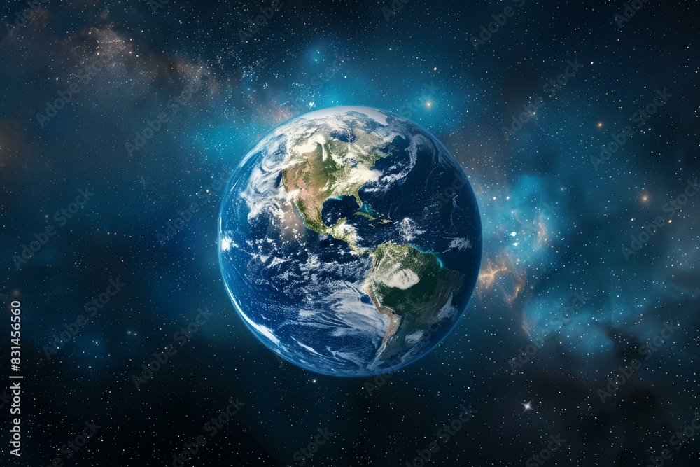 A highresolution image of earth against a starry space background A highresolution image of earth against a starry space background