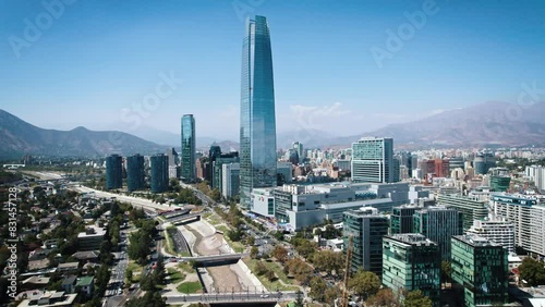 view of downtown city Santiago of Chile photo