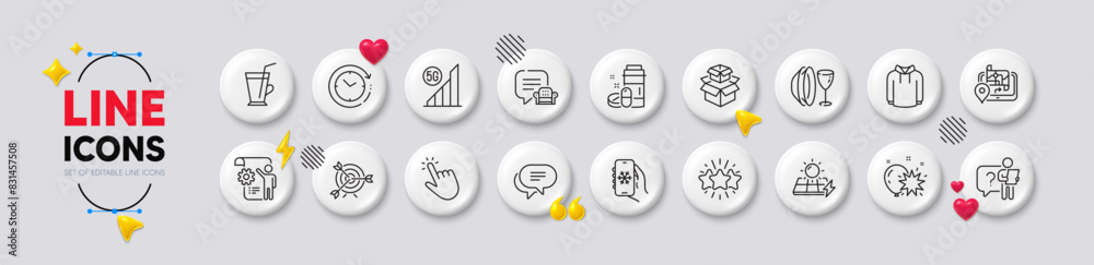 Medical drugs, Cursor and Lounge place line icons. White buttons 3d icons. Pack of Coffee cup, Settings blueprint, Gps icon. Packing boxes, Hoody, Search employee pictogram. Vector Medical drugs, Cursor and Lounge place line icons. White buttons 3d icons. Pack of Coffee cup, Settings blueprint, Gps icon. Packing boxes, Hoody, Search employee pictogram. Vector