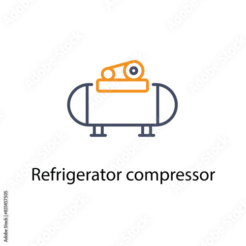 Refrigerator compressor vector icon