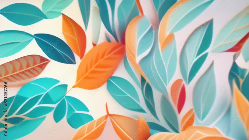 Abstract Color Leaves Animation