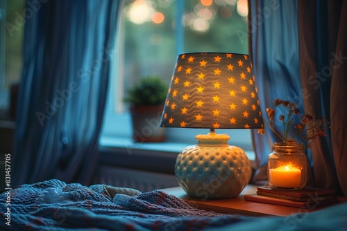 cozy bedroom with a comfort...
