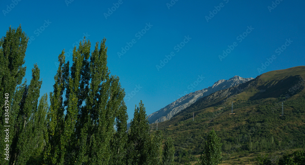 High mountains and blue sky High mountains and blue sky
