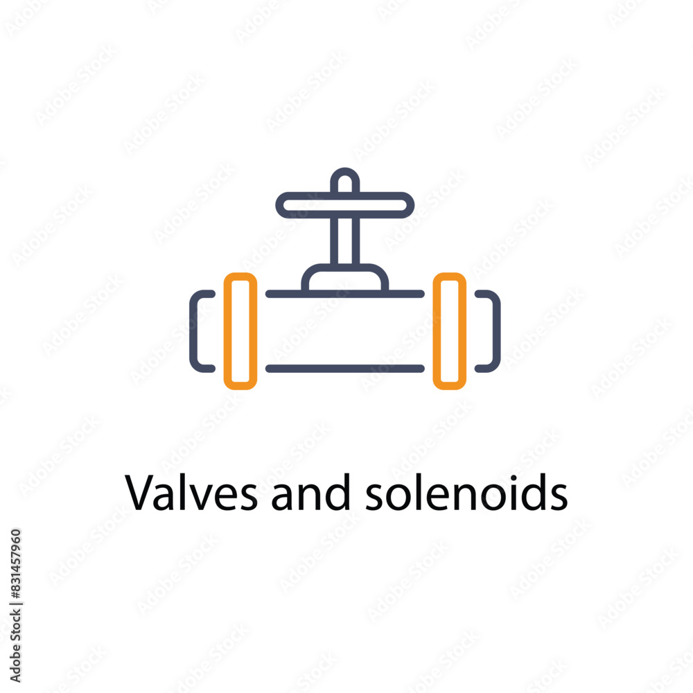 Valves and solenoids vector icon Valves and solenoids vector icon