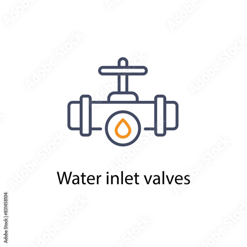 Water inlet valves vector icon