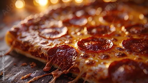 Savoring a Delectable D Cartoon Slice of Pepperoni Pizza photo