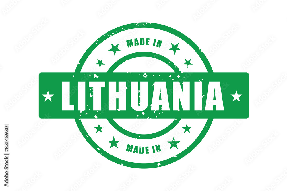 Made In Lithuania Rubber Stamp, shipping stamp
