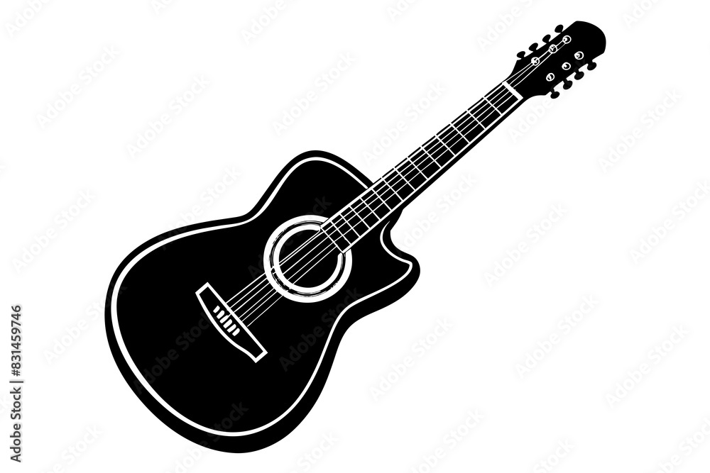 guitar silhouette vector illustration