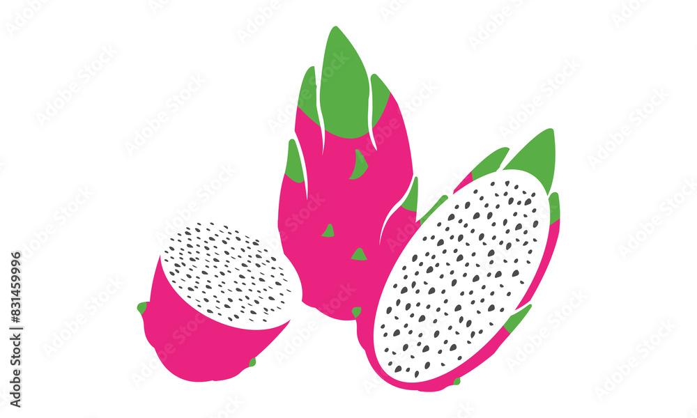 Dragon fruit Vector And Illustration Design . Dragon fruit Vector And Illustration Design .