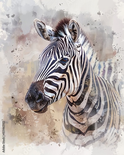 Whimsical Watercolor Zebra Illustration for Kids  Decor Generative AI