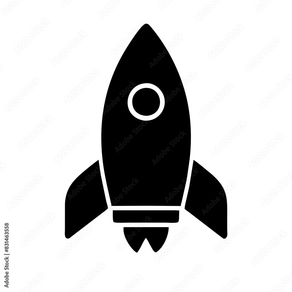 Simple Black Rocket Icon Vector Simple Black Rocket Icon Vector