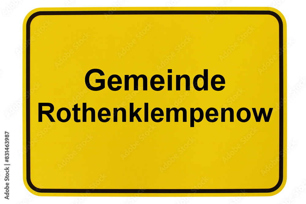 Illustration eines Ortsschildes der Gemeinde Rothenklempenow in Mecklenburg-Vorpommern