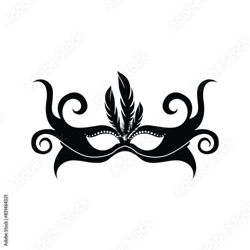 carnival mask icon black silhouette