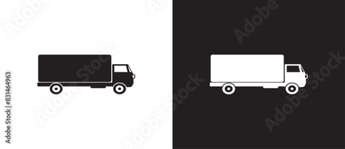 Delivery truck icon, shipment container, free delivery sign, free and express shipping service icon, courier transport, distribution and logistic, Cargo shipping delivery expedition vector icon, Eps10