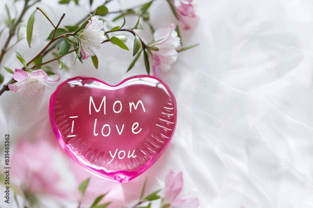 Heart with the inscription Mom I love you