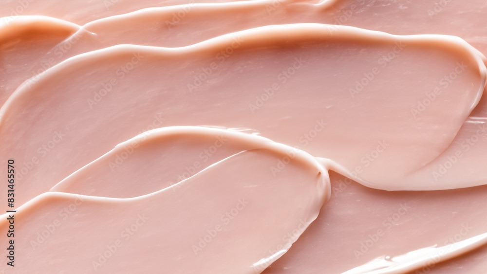 Thick Pink Cream Smear Texture Close-Up Thick Pink Cream Smear Texture Close-Up