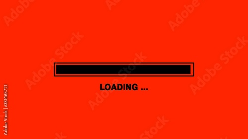 Flat Design Video Progress Bar Animation: Simple Loading Bar Isolated on Transparent Background